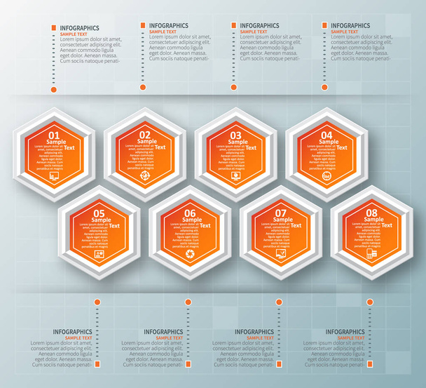 vector abstract 3d paper infographic elements.Hexagon infographics.Honeycomb design - Vektor, obrázek