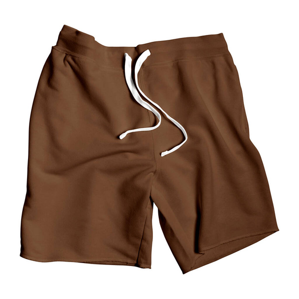 With this Front Perspective View of Amazing Shorts Mockup In Royal Brown Color, your design will look more real - Photo, Image