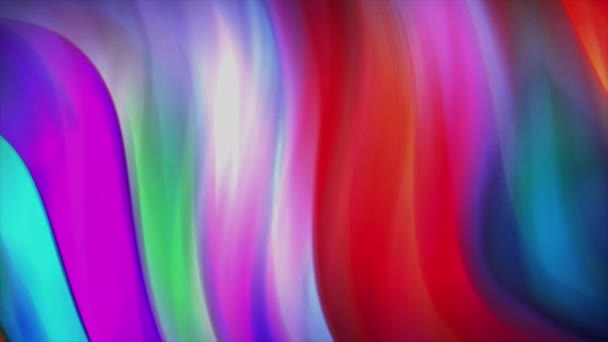 抽象的な虹色の光のフレアは、画面上を流れるシームレスなループ。動きだ。美しいグラデーション波、曲線. - 映像、動画