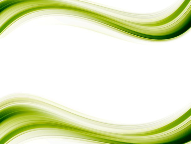 Two green waves on motion over white background - Photo, Image