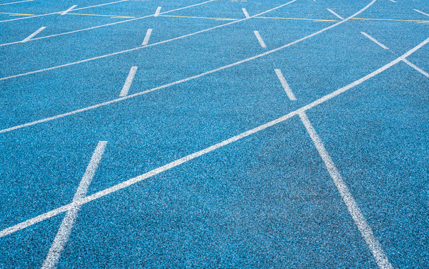 Olympisch stadion blauw tartan track - textur - Foto, afbeelding