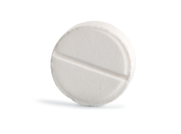 Δισκίο ασπιρίνης απομονωθεί σε λευκό φόντο (διαδρομή) - Φωτογραφία, εικόνα