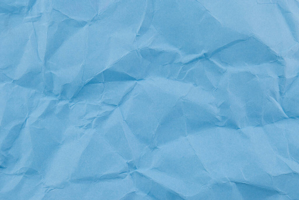 Fondo de textura de papel arrugado azul - Foto, Imagen