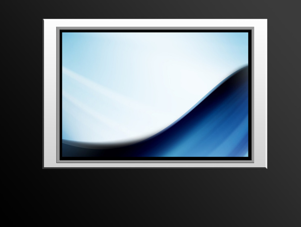 ekran z Błękitna fala na czarnym tle - Zdjęcie, obraz