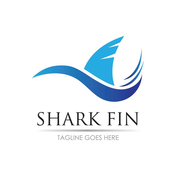 Modello di disegno logo pinna di squalo. Illustrazione vettoriale - Vettoriali, immagini