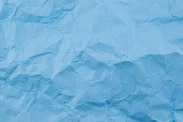 Fondo de textura de papel arrugado azul - Foto, Imagen