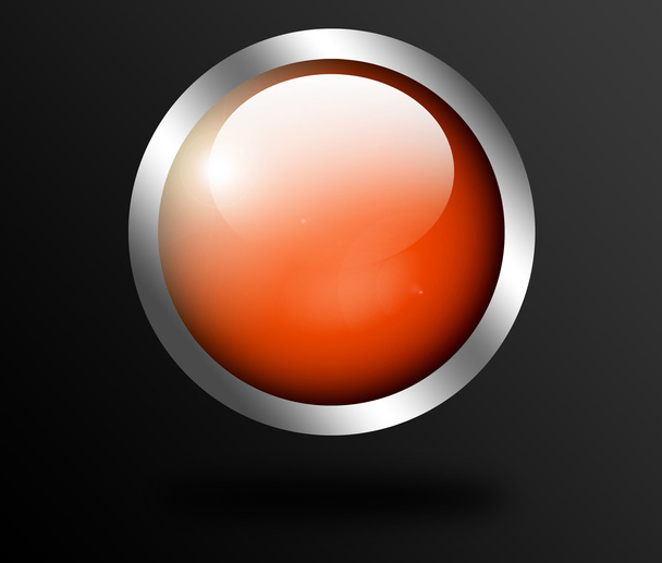oranžové a chrome tlačítko šedé pozadí - Fotografie, Obrázek