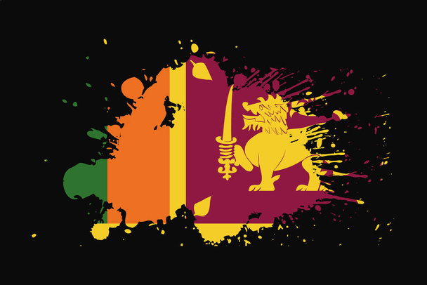 Σημαία Σρι Λάνκα με Grunge Effect Design. Θα χρησιμοποιηθεί t-shirt γραφικά, εκτύπωση, αφίσα και φόντο. - Διάνυσμα, εικόνα
