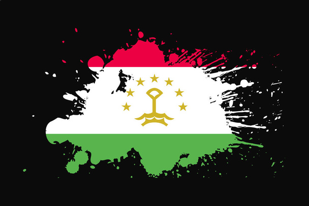 Bandeira do Tajiquistão com design de efeito Grunge. Será usado gráficos de t-shirt, impressão, cartaz e fundo. - Vetor, Imagem