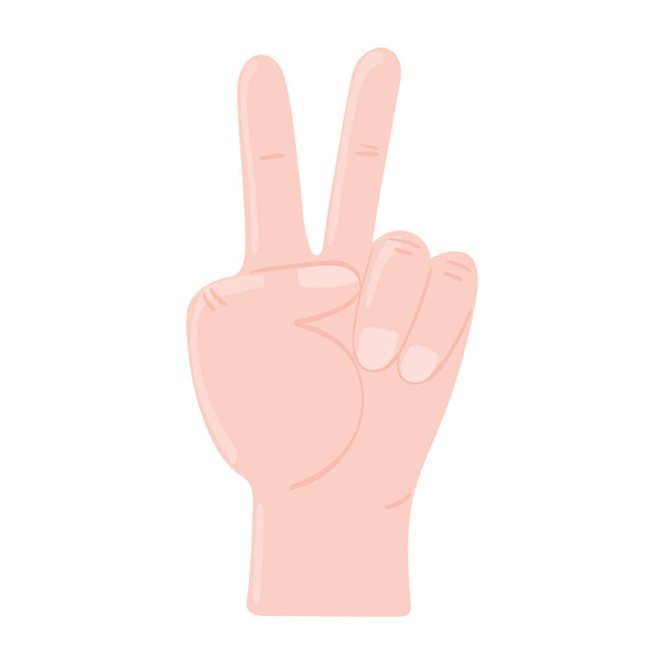 mano haciendo señal de paz - Vector, imagen