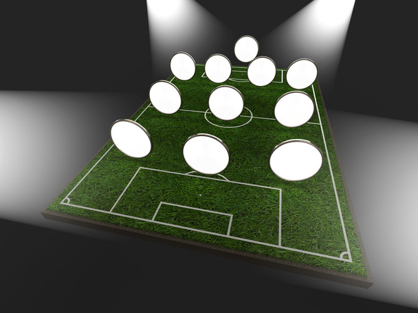 Γήπεδο ποδοσφαίρου με 11 παίκτες - Φωτογραφία, εικόνα