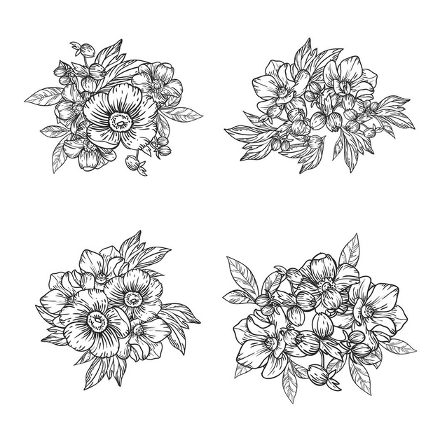 beautiful flowers vector illustration - Vector, imagen