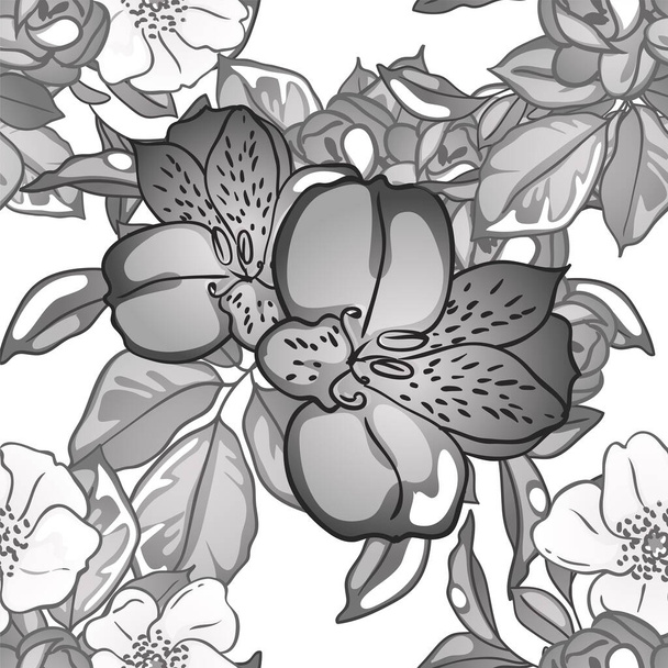 vector illustration of beautiful flowers background - Vektör, Görsel