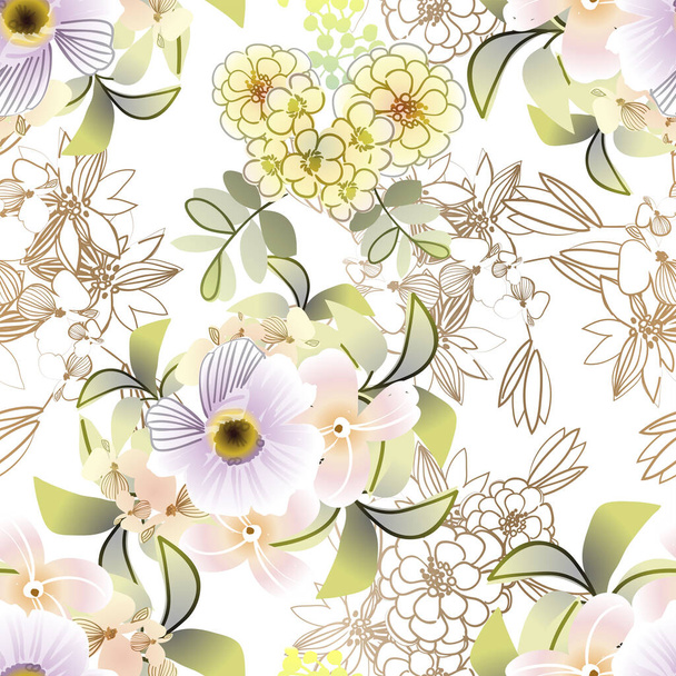 beautiful flowers vector illustration - Vecteur, image