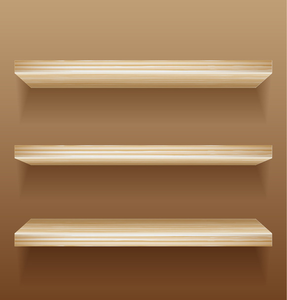wooden shelves - Vector, Image