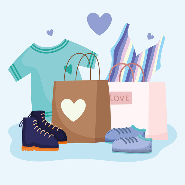shopping clothes fashion - Vector, Image