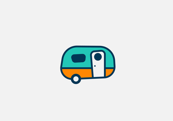 Caravan noleggio logo modello vettoriale di progettazione, icona del rimorchio - Vettoriali, immagini