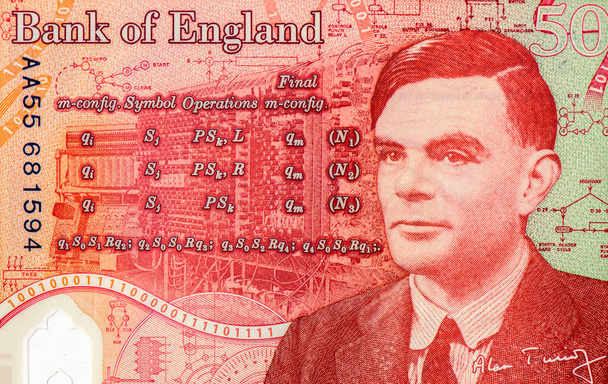  Alan Turing 50 bankbiljet (Afbeelding: Christopher Furlonges), Portret uit Groot-Brittannië Engeland 50 Pond 2020 / 2021 Polymeer bankbiljetten. - Foto, afbeelding