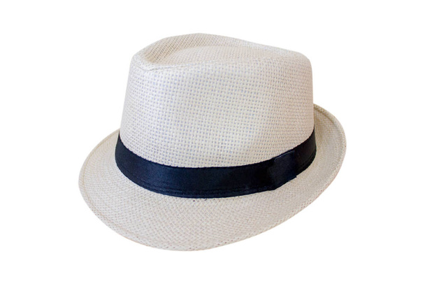 sombrero tejido vintage aislado sobre fondo blanco - Foto, imagen