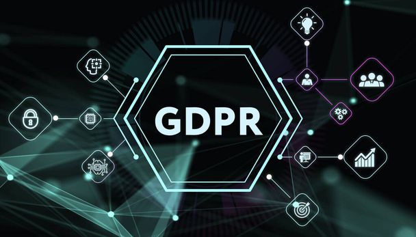 Бізнес, технології, Інтернет і концепція мережі. GDPR General Data Protection Regulation. - Фото, зображення