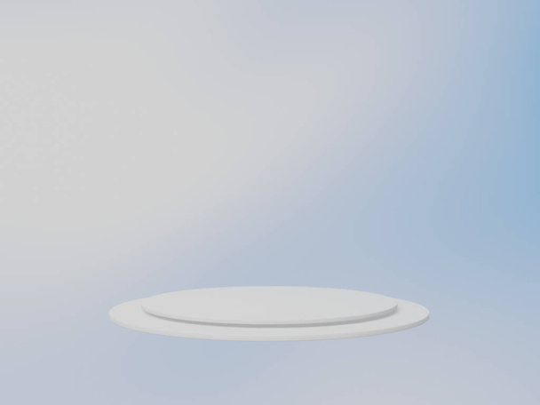 White podium on sky background. 3D rendering. - Photo, Image
