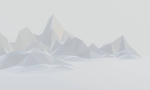 3D alçak çokgen buz dağı. - Fotoğraf, Görsel