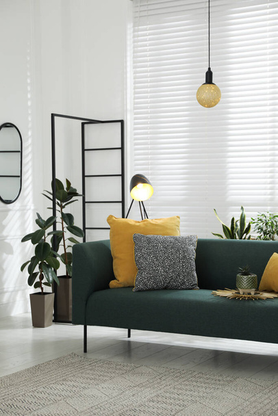 Modern living room interior with stylish comfortable sofa - Foto, Imagem