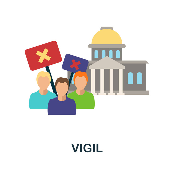 Планшетна піктограма Vigil. Кольоровий простий елемент з колекції активістів. Піктограма Creative Vigil для веб-дизайну, шаблонів, інфографіки тощо
 - Вектор, зображення