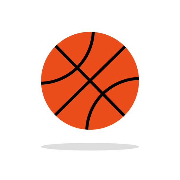 Basketball ball. Orange ball with black lines for basket. Icon of basketball play and competition. Logo for sport and game. Badge for sport equipment isolated on white background. Vector. - Vector, Image