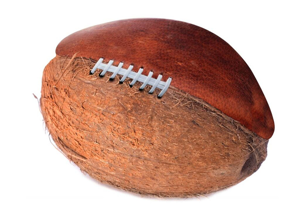 Media pelota de rugby con coco - Foto, imagen