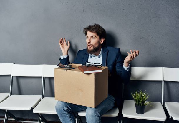 empresário gerente demissão chateado caixa com as coisas - Foto, Imagem