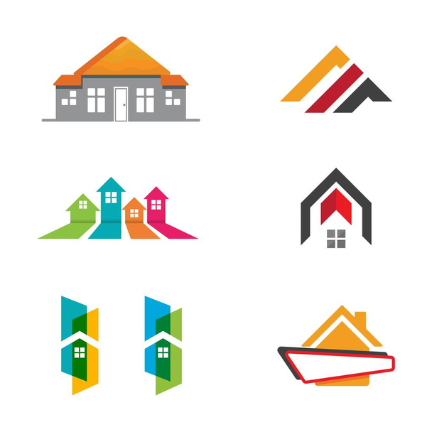 Inmobiliaria, Propiedad y Construcción Diseño de Logo - Vector, imagen
