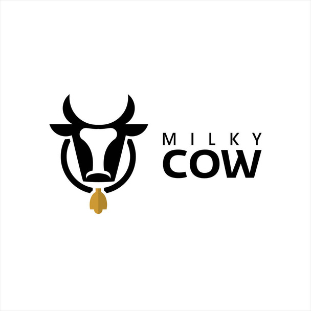 simple vaca logo animal cabeza vector, mascota o carácter - Vector, imagen