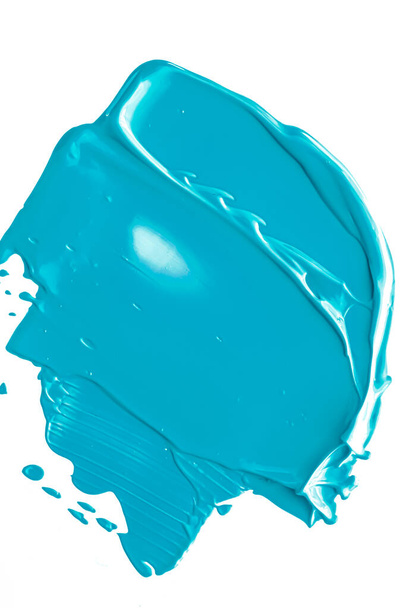 Монетний синій колір краси косметична текстура ізольована на білому тлі, мазок для макіяжу або косметичний продукт розмивання, мазки пензлем
 - Фото, зображення