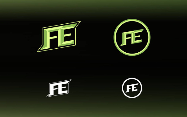 Initials FE logo with a bright color is suitable for E sports teams and others - Vector, Image