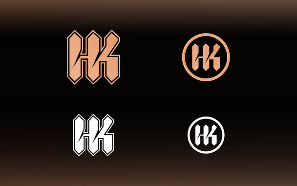 Initials HK logo with a bright color is suitable for E sports teams and others - Vector, Image