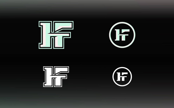Initials HF logo with a bright color is suitable for E sports teams and others - Vector, Image