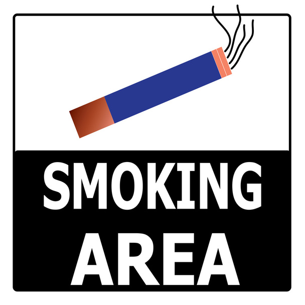 Tupakoinnin salliminen Savukealueen merkki vektori
 - Vektori, kuva