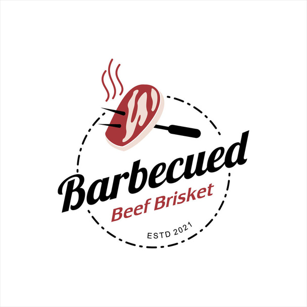 Barbecue Logo Ontwerp BBQ Grill Vector - Vector, afbeelding