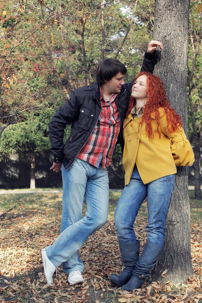 Loving couple in the park - Zdjęcie, obraz