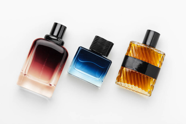 Set of luxury perfume bottles. Isolated on white background - Fotoğraf, Görsel