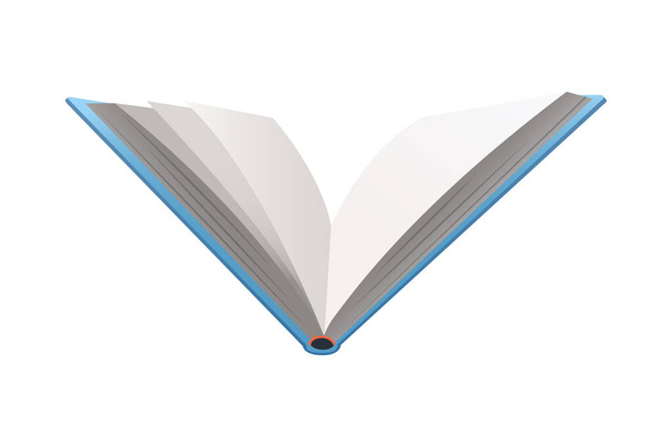 Vektorbuch. Lern- oder Bildungskonzept. Entwurf eines leeren Buches oder Notizbuchs. Isoliertes Symbol auf weißem Hintergrund - Vektor, Bild