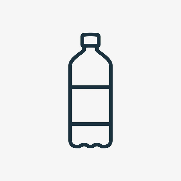 Water Bottle Line Icon. Plastic Bottle for Beverage, Mineral Water, Juice and Soda Linear Icon. Editable Stroke. Isolated Vector Illustration - Vector, Image