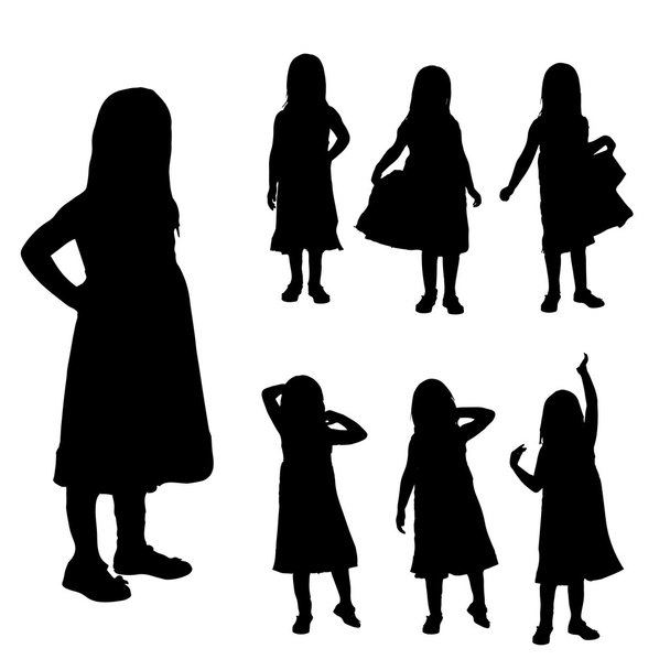 Vector silhouette of girl.  - Vector, Image