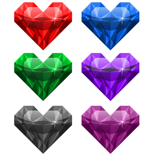 juwelen door een hart - Vector, afbeelding