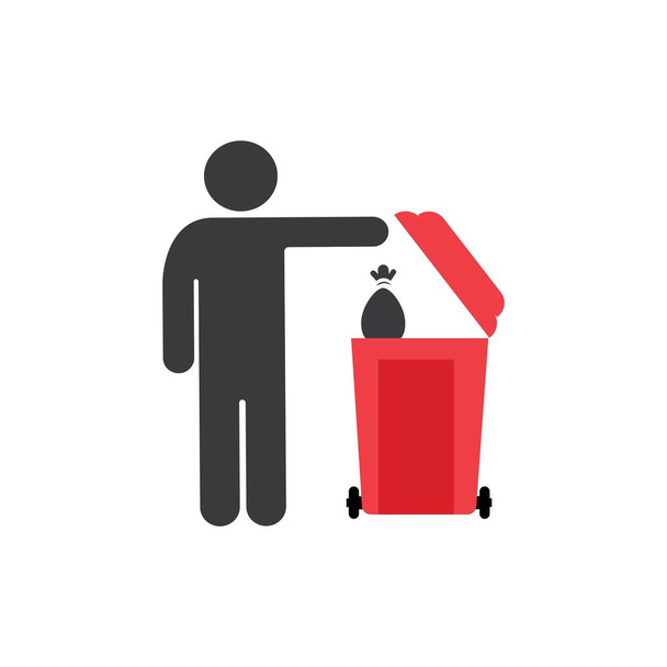 выбрасывать мусор в мусорные векторные иллюстрации - Вектор,изображение