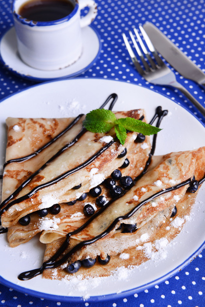 Pancakes with blueberries - Фото, изображение