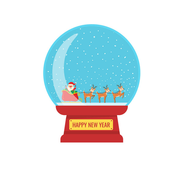 Christmas glass ball or souvenir snow globe. - Vecteur, image