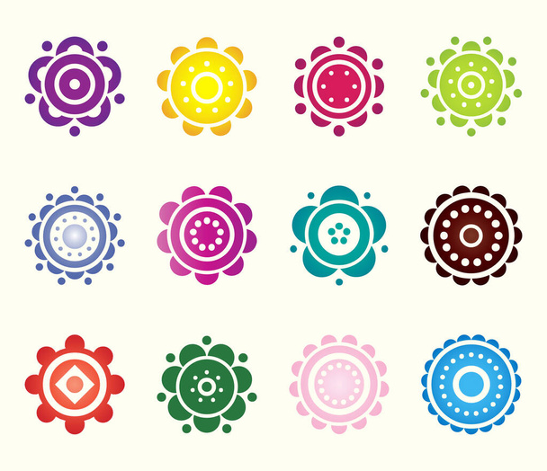 Kruhové geometrické tvary v různých přechodech pro tisk prvků vzoru, zdroje grafického návrhu - Vektor, obrázek