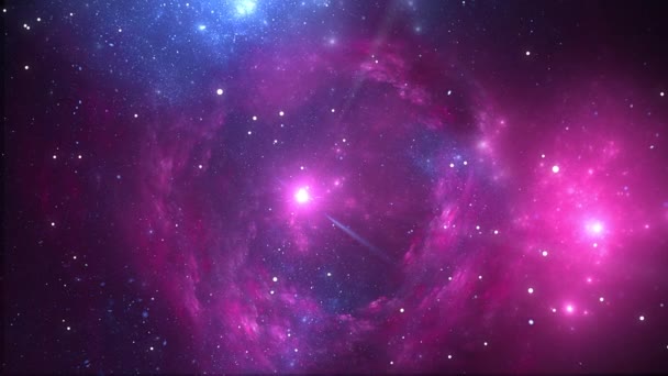 Nyílt tér videó felvétel. Űrgáz felhők. Kozmosz semleges animáció. Fényes csillagok. - Felvétel, videó